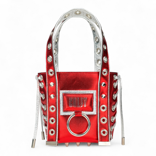 MINI PURSE : RED METALLIC LEATHER