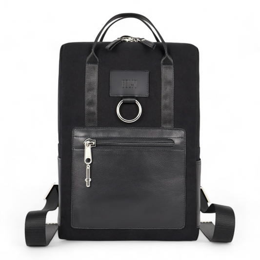 BACKPACK : BLACK CANVAS & MOTO LEATHER