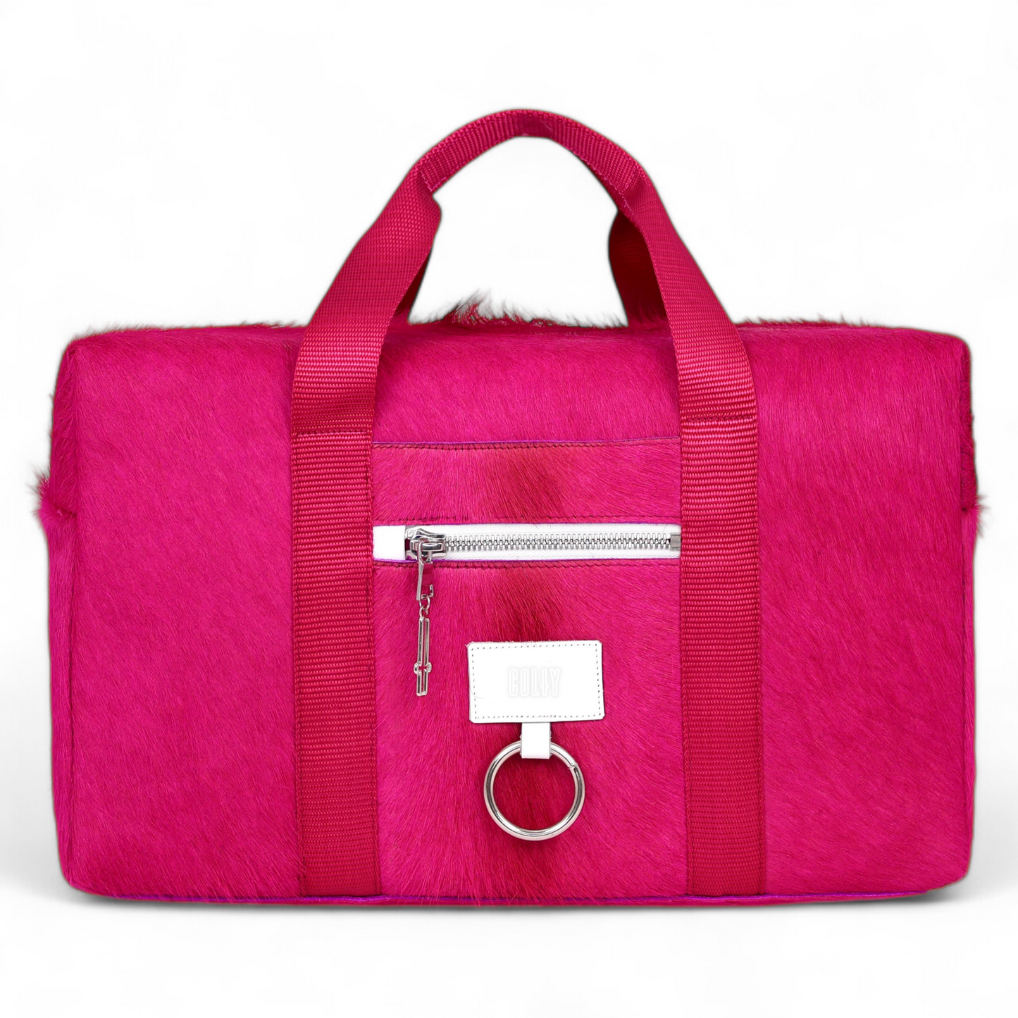 DUFFLE : HAIR-ON LEATHER FUCHSIA