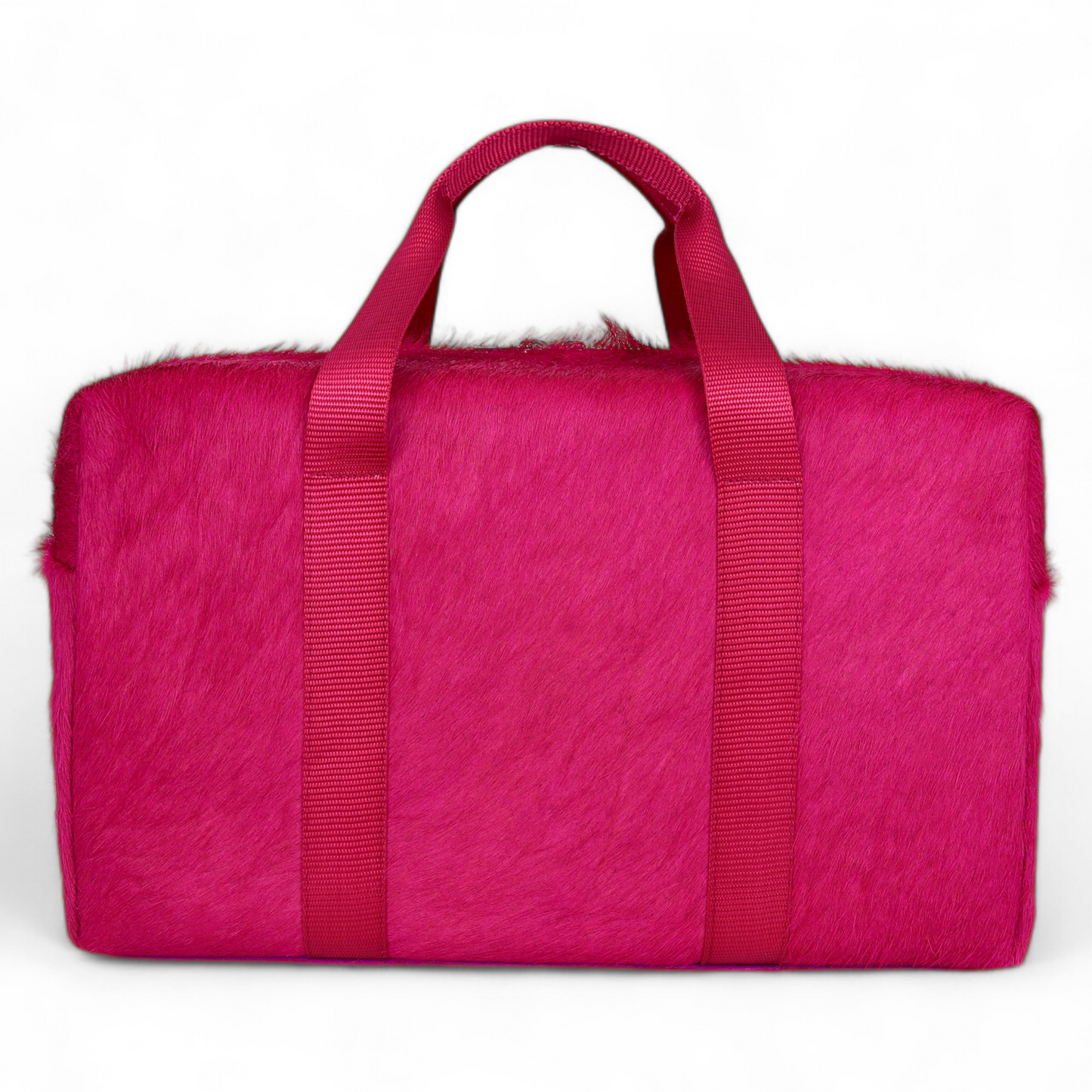 DUFFLE : HAIR-ON LEATHER FUCHSIA