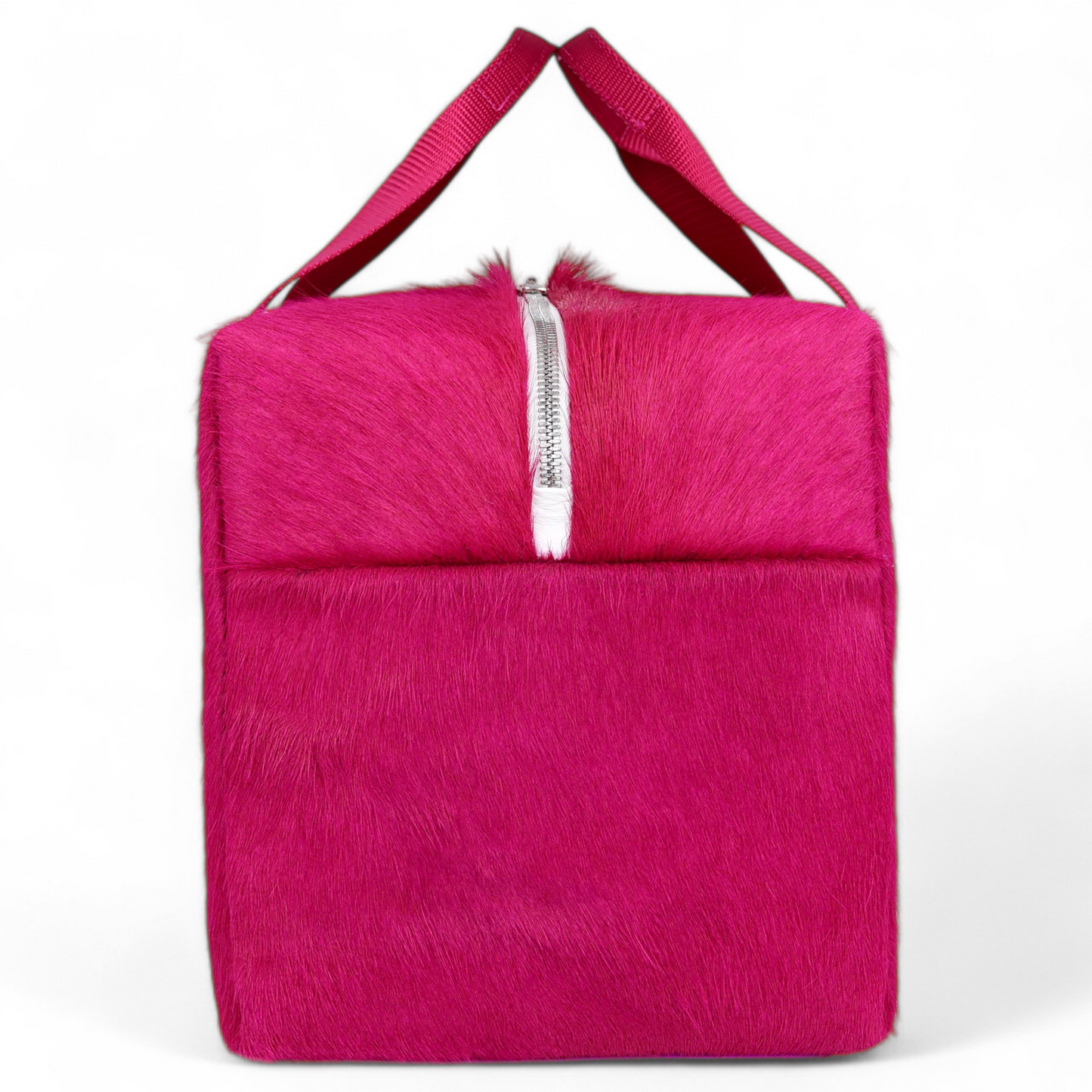 DUFFLE : HAIR-ON LEATHER FUCHSIA