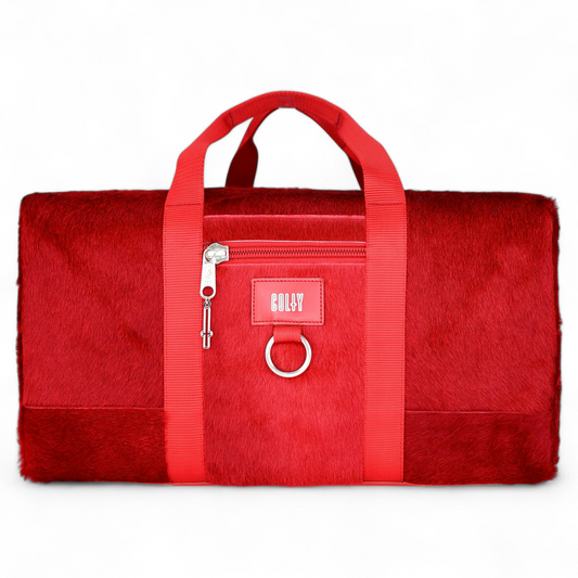 DUFFLE : RED HAIR-ON LEATHER