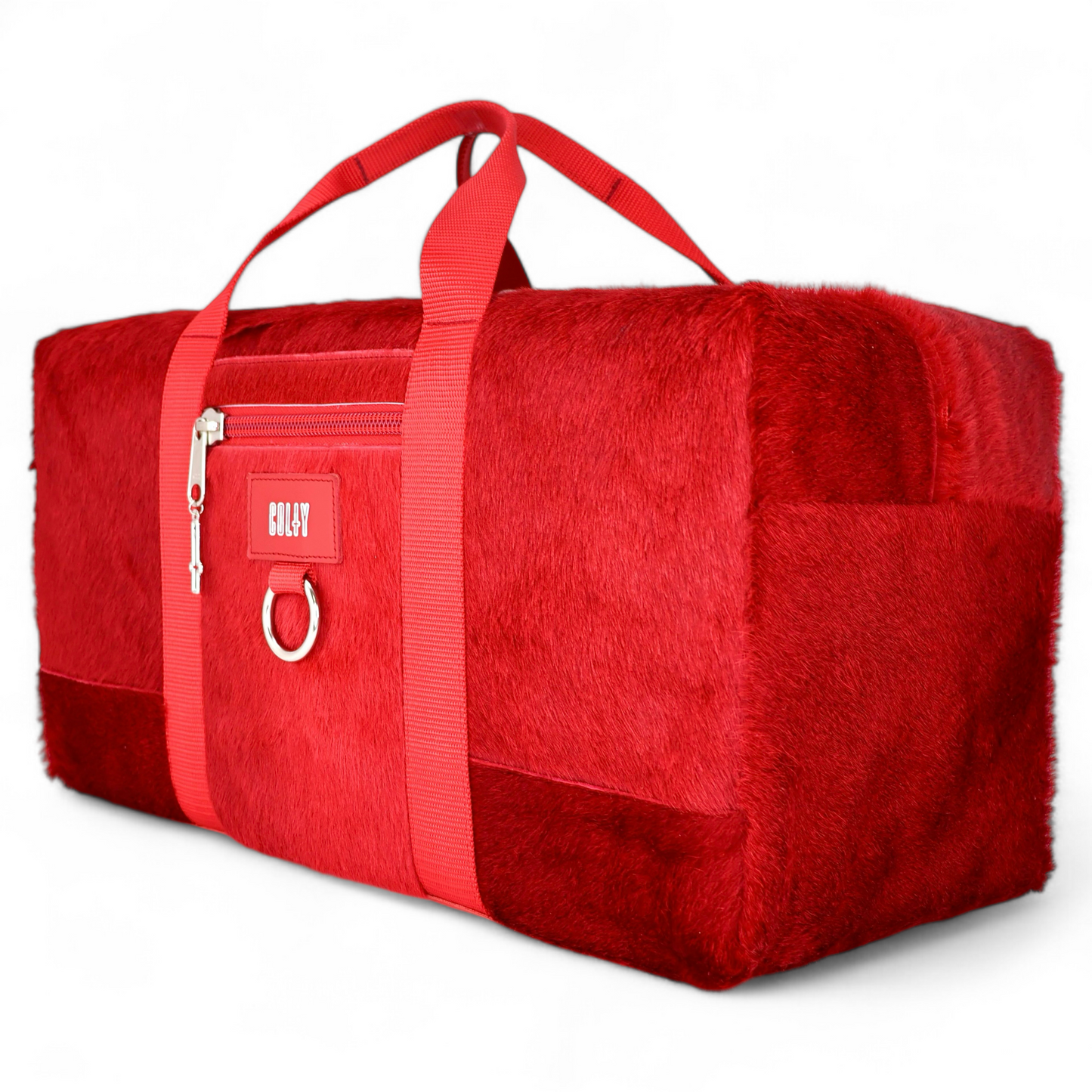 DUFFLE : RED HAIR-ON LEATHER
