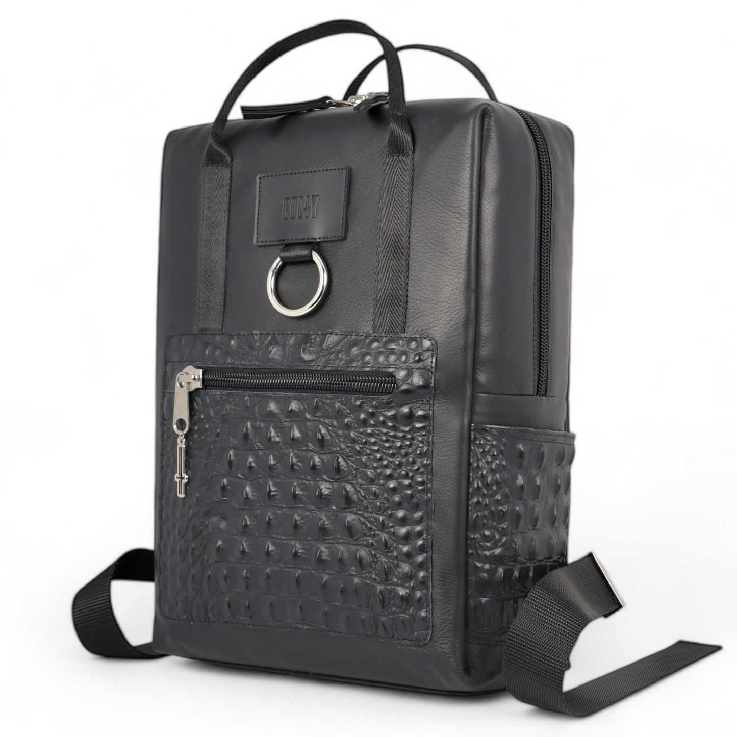 BACKPACK + BLACK CROC LEATHER