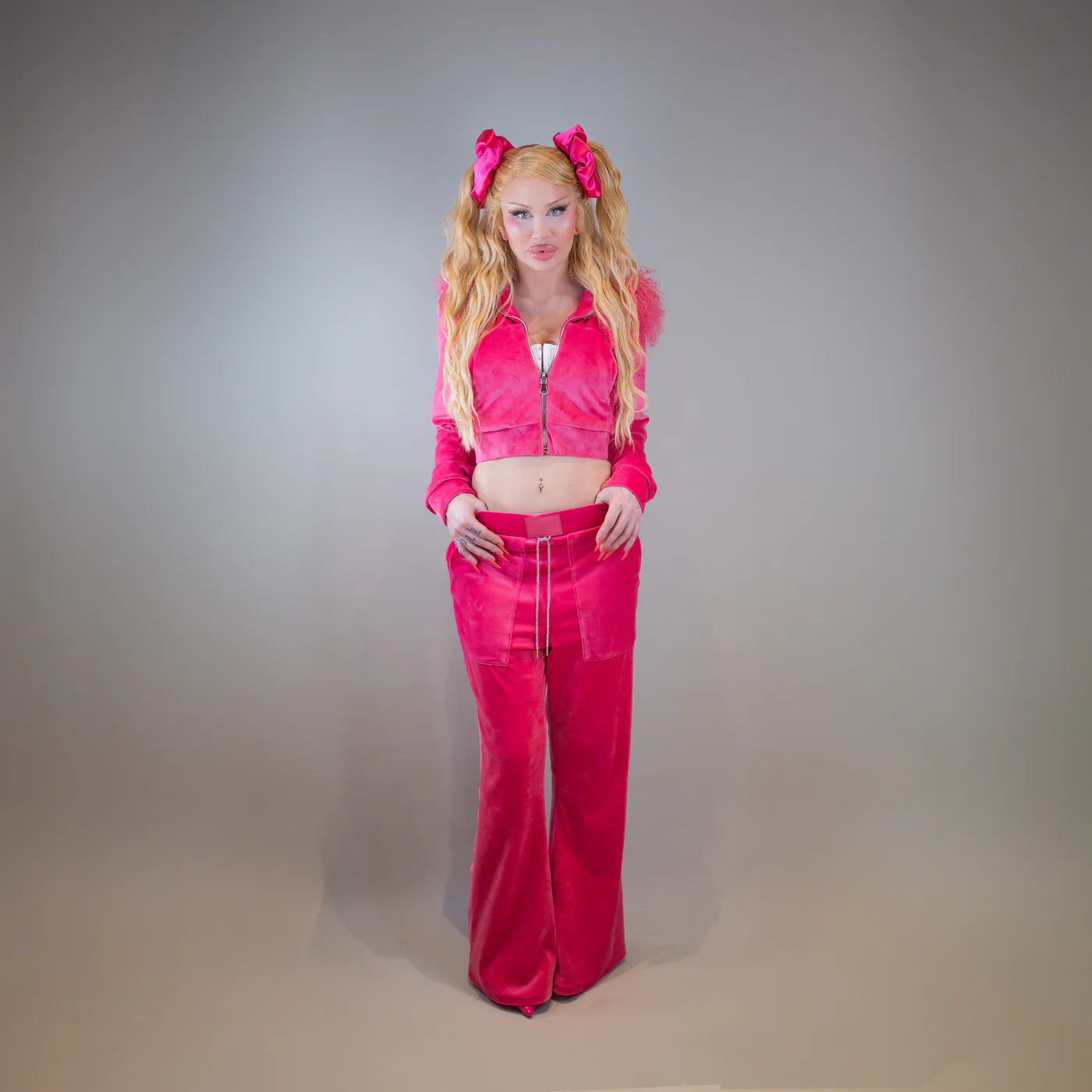 VELOUR TRACK SUIT : TOP & BOTTOM