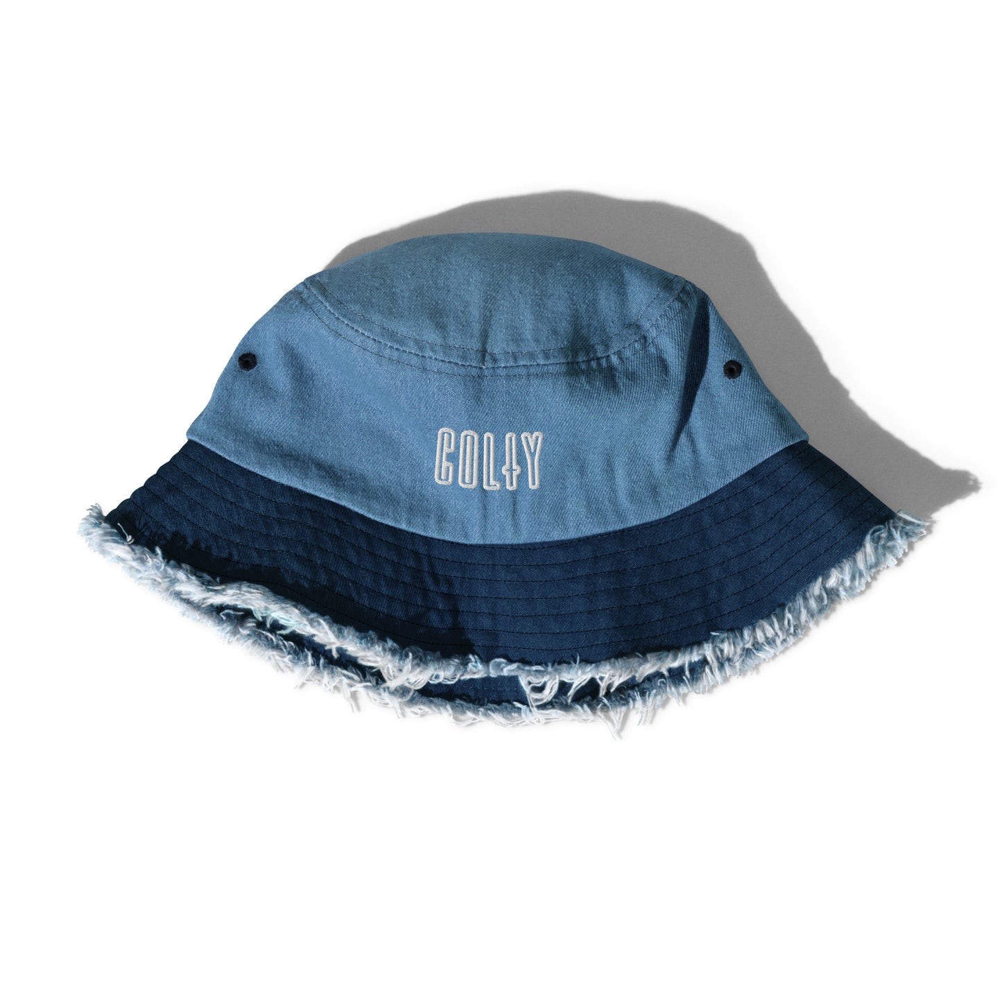 HAT + BUCKET DISRESSED DENIM COLTY LOGO