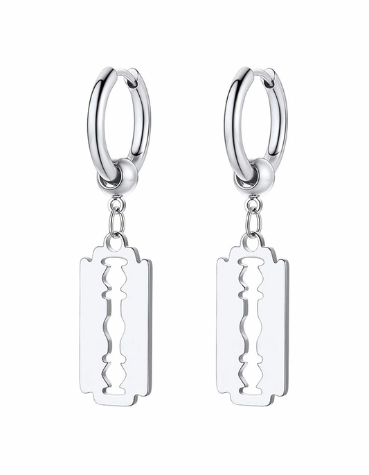 EARRINGS : STAINLESS STEEL RAZOR BLADE