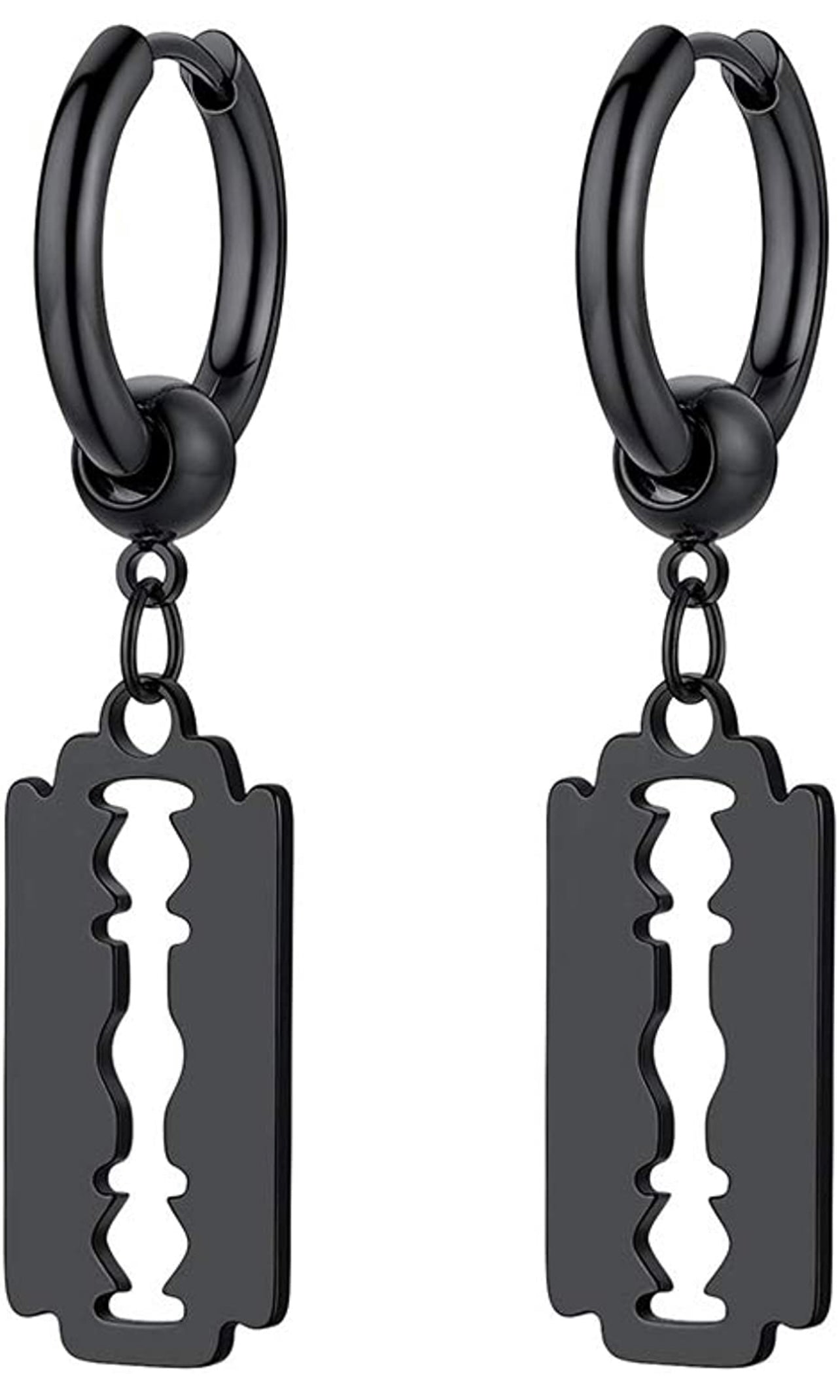 EARRINGS : STAINLESS STEEL RAZOR BLADE
