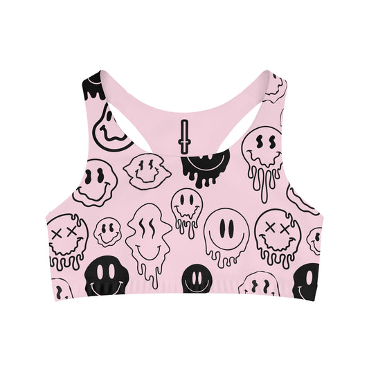 PINK Smiley face Sports Bra