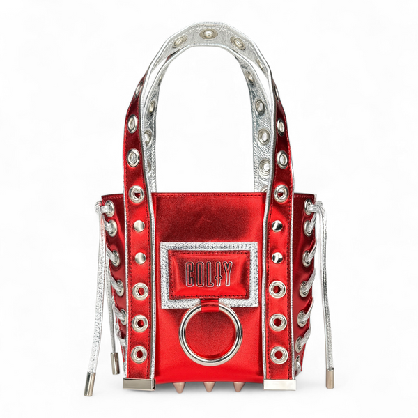 MINI PURSE : RED METALLIC LEATHER – COLTY LEATHER