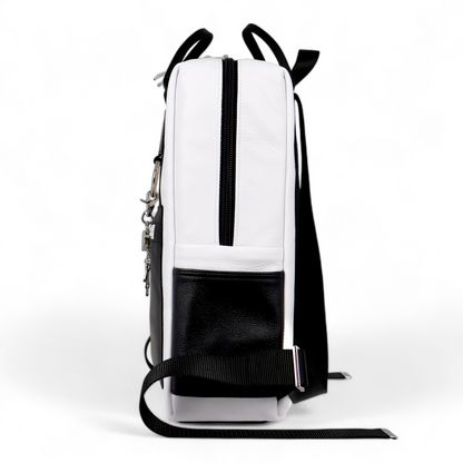 BACKPACK + BLACK & WHITE MOTO LEATHER