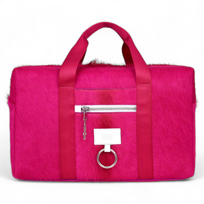 DUFFLE + HAIR-ON LEATHER FUCHSIA