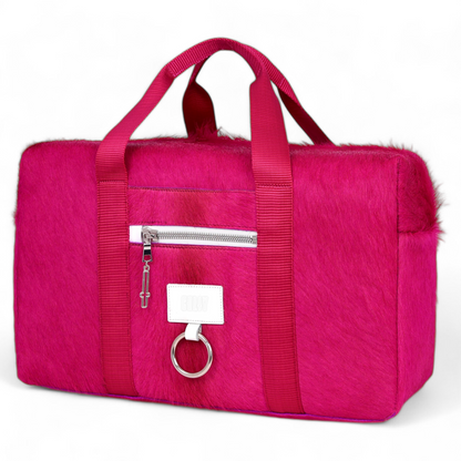 DUFFLE + HAIR-ON LEATHER FUCHSIA