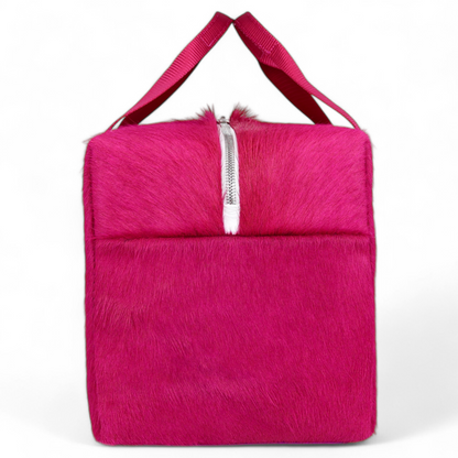 DUFFLE + HAIR-ON LEATHER FUCHSIA