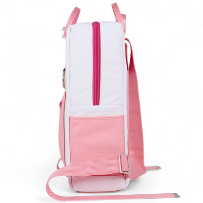 BACKPACK + MULTI-PINK & WHITE MOTO LEATHER