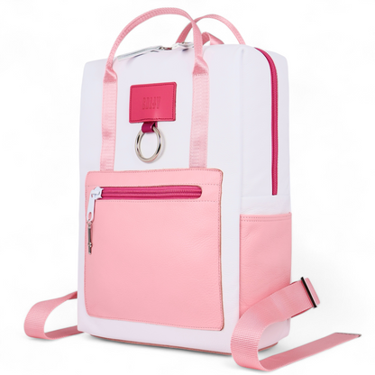 BACKPACK + MULTI-PINK & WHITE MOTO LEATHER